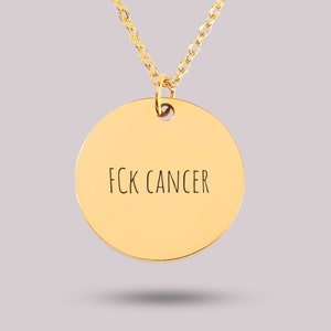 Collar de monedas de cáncer Fck, regalos de cáncer para mujeres, collares de joyería de fuerza, regalo para pacientes con cáncer, regalos de cáncer de mama, regalo personalizado.