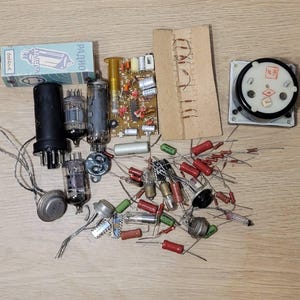 Vintage, steampunk, set of electrical parts, parts from TV, radio devices