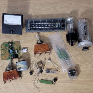 Vintage, steampunk, set of electrical parts, parts from TV, radio devices