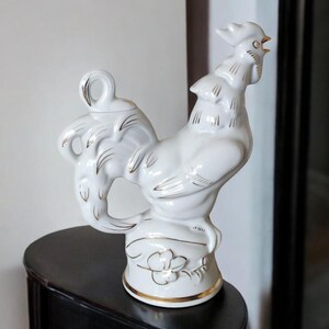 USSR rooster bottle, damask, ceramic rooster, bottle, decor