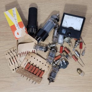 Vintage, steampunk, set of electrical parts, parts from TV, radio devices