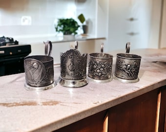 Cup holder, Metal cup holder from Ukraine old cup holder,Soviet cup holder, faceted cup holder, tea cup,tea accessories,vintage cup holder