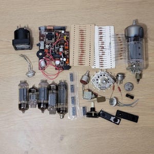 Vintage, steampunk, set of electrical parts, parts from TV, radio devices