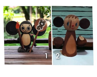チェブラーシカとワニのゲナ、ソ連製のヴィンテージおもちゃ、人形