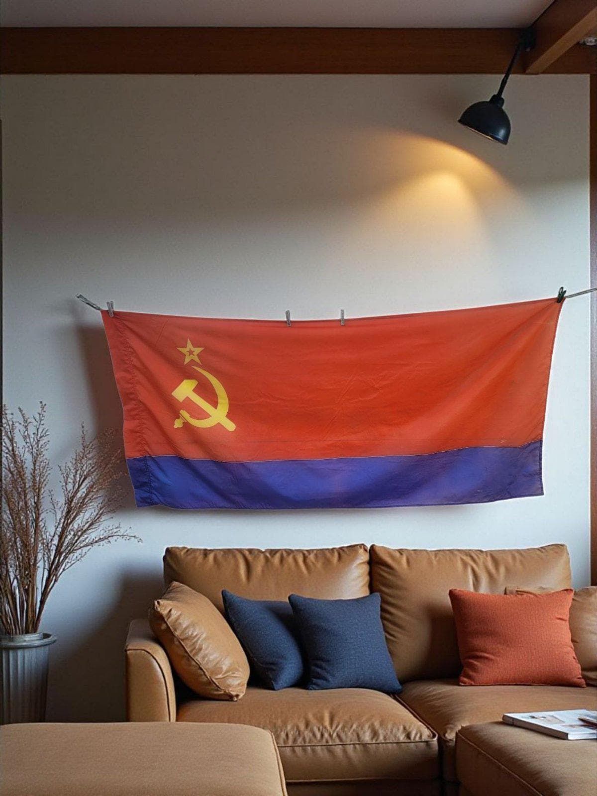La propagande de l'URSS soviétique Vintage affiche présentant un