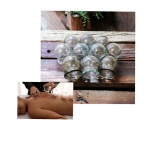 Cupping Massage Set 10pcs Glass Vacuum Massage ,Medical Cupping,Vintage Cupping,Medicinal Cupping