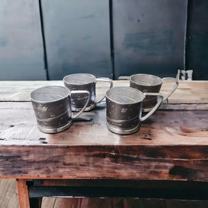 Set of 4 pieces,vintage metal cup holder,old cup holder,Soviet cup holder,USSR faceted tea cup holder,tea cup holder tea accessories