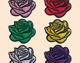 Rose Patch Embroidered Flower Badge Iron Sew On Jacket Jeans Shirt