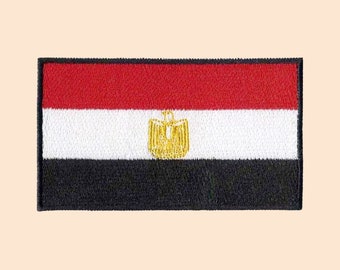 Egypt Flag Patch Iron / Sew On Egyptian Embroidered Badge Embroidery Applique