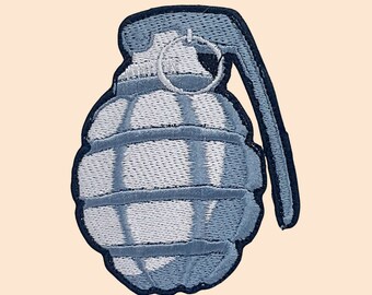Hand Grenade Patch Military Ammo Art Iron Sew On Handmade Embroidered Patch Applique