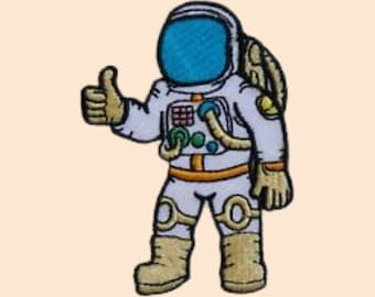 Embroidered Iron-On Spaceman Astronaut Patch Kids Space Travel Applique Patch