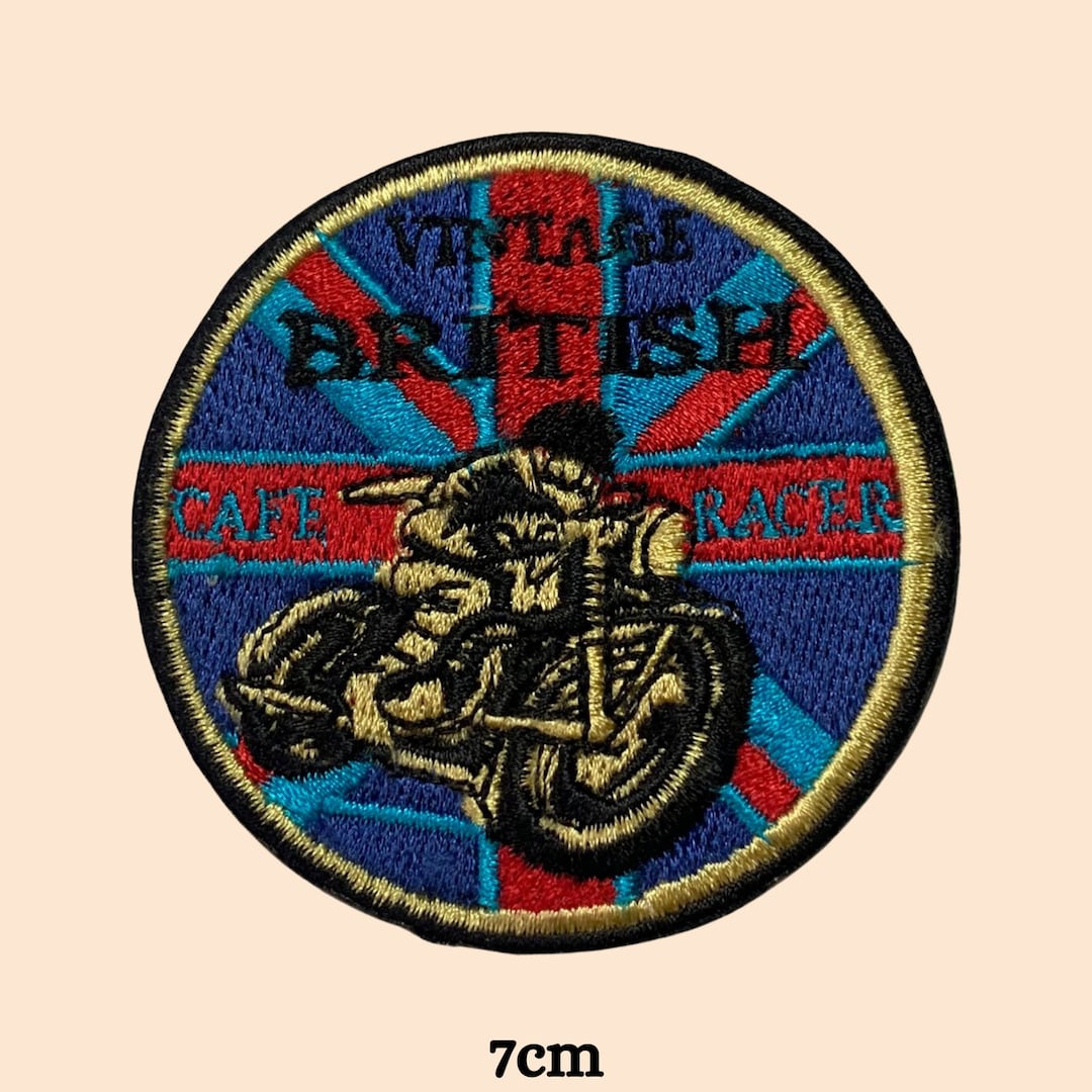 Café Racer British Bikers Motorcycle Vintage AJS Embroidered Iron Sew - Foto 3