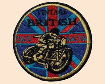 British Cafe Racer Embroidered Iron On Patch