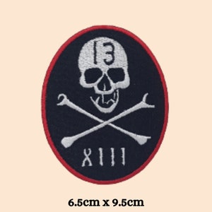 Skull 13 Iron On patch Embroidered Sew On Applique Clothing Bag Jacket Jeans