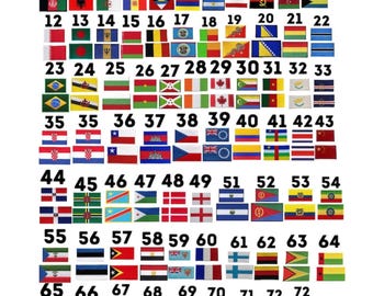 National Flag Iron On Patch Sew On Applique Embroidered Badge Two Sizes