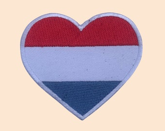 Netherlands Heart Flag Patch Iron Sew On Badge Netherlands Holland Football Shirt Applique