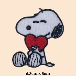 Dog Animal With Heart Iron On Patch Embroidered Sew On Applique Clothing Cap Jacket Jeans