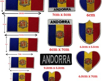 Andorra Flag Embroidered Patch: Iron On Sew On Badge for Jackets, Hats, Clothing