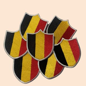 Belgien International Country Shield Flagge Aufnäher Gestickt Aufnähen Applikation Abzeichen