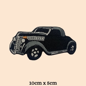 Classic Old Vintage Car Iron On Patch Embroidered Sew On Applique Mafia Gangster Car Badge