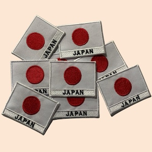 Japan International Country Flagge mit Namen Aufbügler Gestickt Aufnähen Applikation Abzeichen