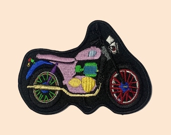 Bunte Fahrrad Aufnäher gestickt Sew On Applikation Kleidung Tasche Jacke Jeans Mütze