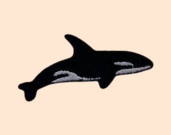 Orca Killer Whale Iron On Patch Embroidered Sew On Applique Badges