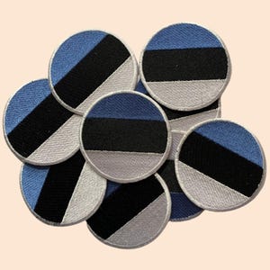 Estonia National Country Flag Iron On Patch Embroidered Sew On Applique Round Flag Badge