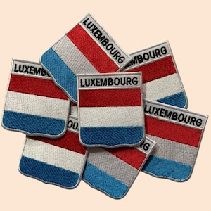 Luxemburg International Country Flagge Eisen Auf Patch Gestickt Aufnähen Applikation Schild Name Flagge Abzeichen