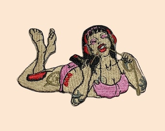 Sexy Women Lady Embroidered Patch Badge Iron / Sew On Clothes T Shirt Jeans Bags