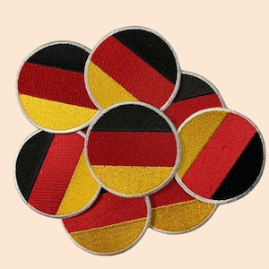 Germany Flag Embroidered Iron / Sew On Patch German Shirt Bag Round Flag Badge