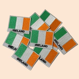 Ireland International Country Flag With Name Embroidered Patch Iron On Sew on Applique National Flag Badges