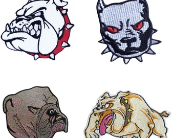 Écusson brodé British Bulldog - Badge appliqué à repasser/à coudre pour chien pour vestes