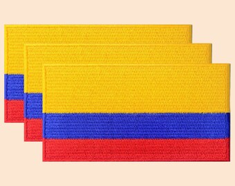 Colombia International Flag Iron On Patch Embroidered Sew On Pack Of 3 Badge National Country Flag