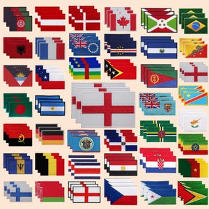 International Country Flagge Eisen Auf Patch gestickt Aufnähen Applikation National Country Flagge A-F SET 3