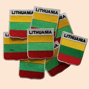 Litauen International Country Flagge Eisen Auf Patch gestickt Aufnähen Applikation Schild Name Flagge Abzeichen