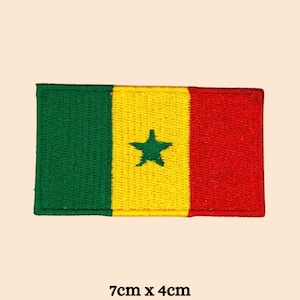 Senegal International Flag Embroidered Iron On Patch Sew On Badge Applique Country Flag Clothing Bag Jacket Jeans Cap