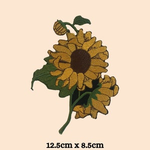 Sunflower Embroidered Iron / Sew On Patch Dress Jeans Flower Embroidery Badge