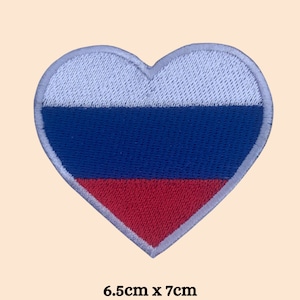 Russland Herz Flagge Patch Eisen auf Abzeichen / Sew On russische Flagge gestickte Applikation