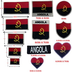 Angola Flag Embroidered Patch: Iron On Sew On Badge for Jackets, Hats, Clothing