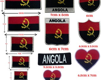Angola Flag Embroidered Patch: Iron On Sew On Badge for Jackets, Hats, Clothing