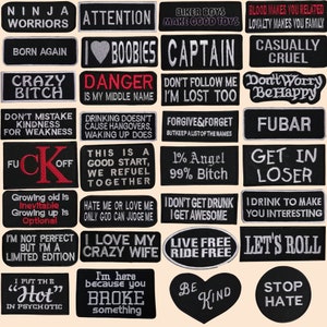 Funny Biker Slogan Words Iron On patch Embroidered Sew on Applique