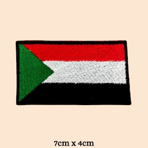 Sudan National Flag Embroidered Iron On Patch Sew On Badge Applique Country Flag Clothing Bag Jacket Jeans Cap