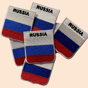 Russland International Country Flagge Eisen Auf Patch Gestickt Aufnähen Applikation Schild Name Flagge Abzeichen