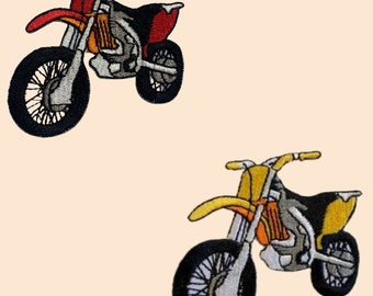 Motocross Bike Patch Iron Sew On Embroidered Badge Off Road Motorbike Motorcycle