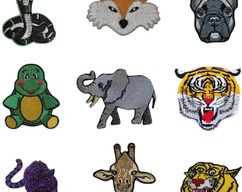 Animal Iron on Patch Embroidered Sew On Applique Zoo Badge Clothing Bag Jacket Jeans