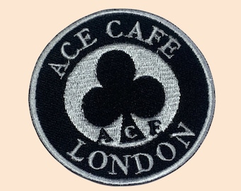 Ace Cafe London Iron On Patch Embroidered Sew on Applique Badge Clothing Bag Jacket Jeans Cap