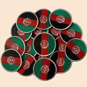 Afghanistan International Runde Flagge Aufnäher Gestickt Aufnähen National Abzeichen