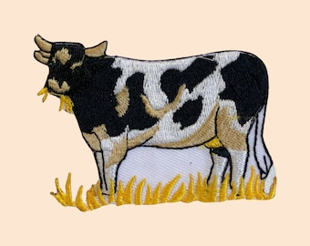 Cow Patch Embroidered Iron Sew On Clothes Badge Farm Animal Embroidery Applique