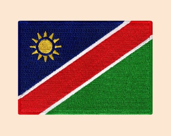 Parche termoadhesivo con la bandera de Namibia para coser en la ropa, insignia bordada africana de Sudáfrica